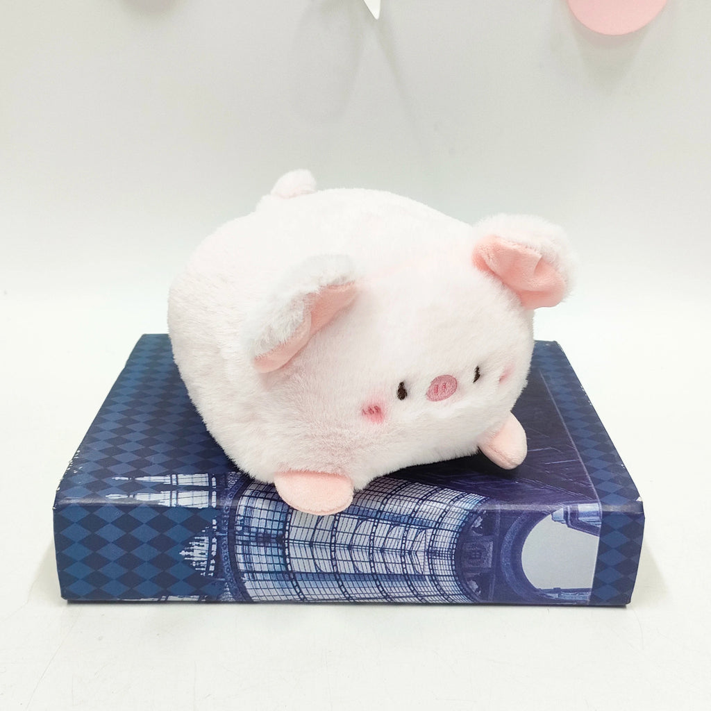 Round Animal Plush Toy, 15 cm Mini Pig, Calico Cat, Bunny, Dinosaur, Bee or Puppy for Cozy Desks and Gifts
