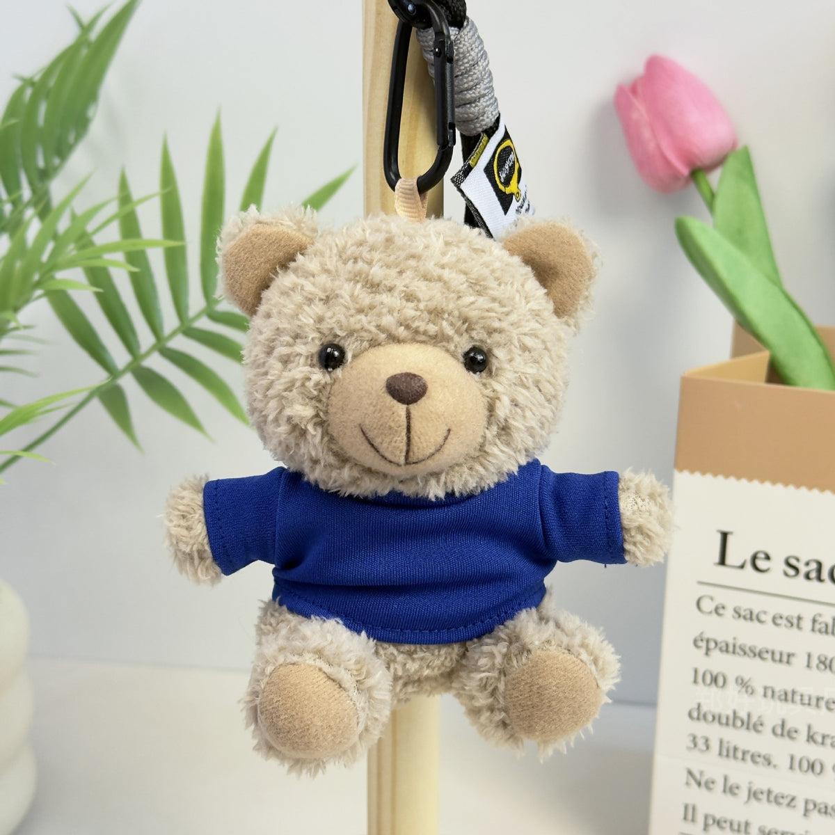 Outfit Teddy Bear Plush Bag Charm, 11 cm Mini Stuffed Bear Keychain in Colorful Sweaters and Shirts