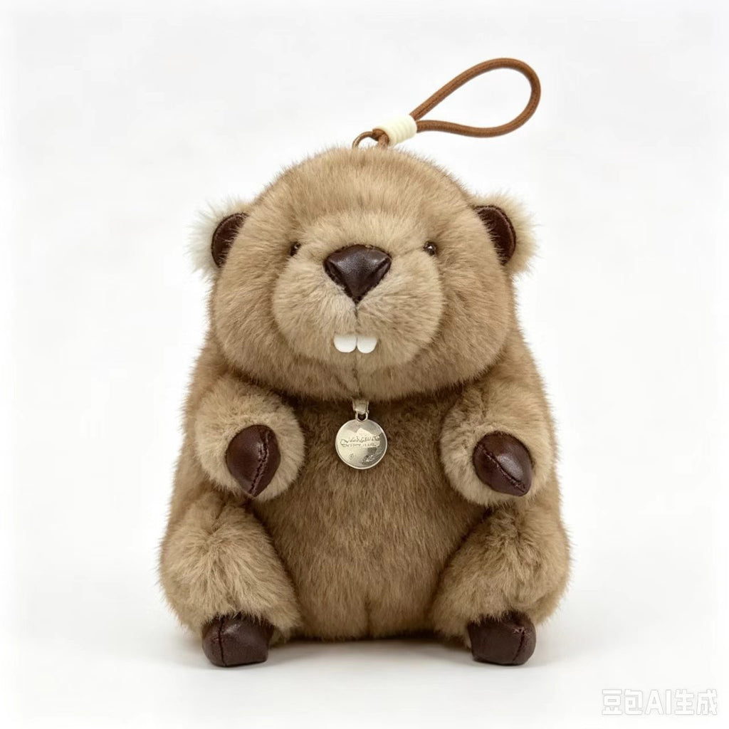 Marmot Plush Toy, 16–28 cm Stuffed Woodland Animal in Brown, Gray, Khaki or Patterned Vest Styles for Cozy Gifts