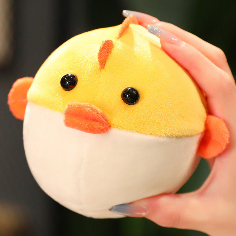 Mini Round Animal Plush Toys and Bag Charms, 10–15 cm Otter, Frog, Penguin, Pufferfish and More for Playful Gifts