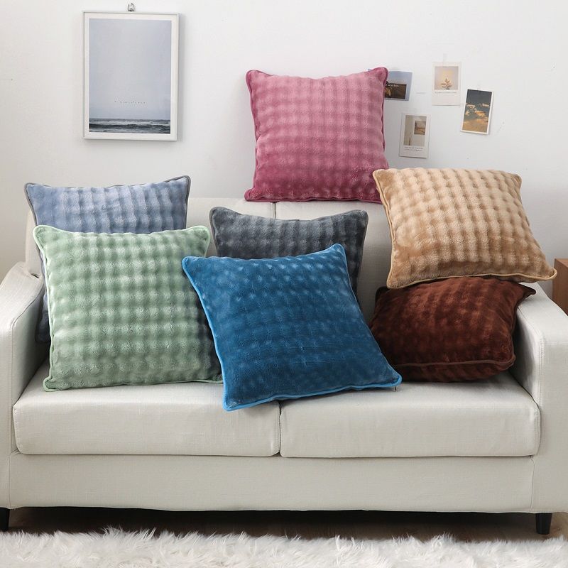 Textured Bubble Plush Pillow Cover in Seven Colors, Soft Decorative Cushion Cover for Cozy Sofas, Bedrooms and Reading Corners