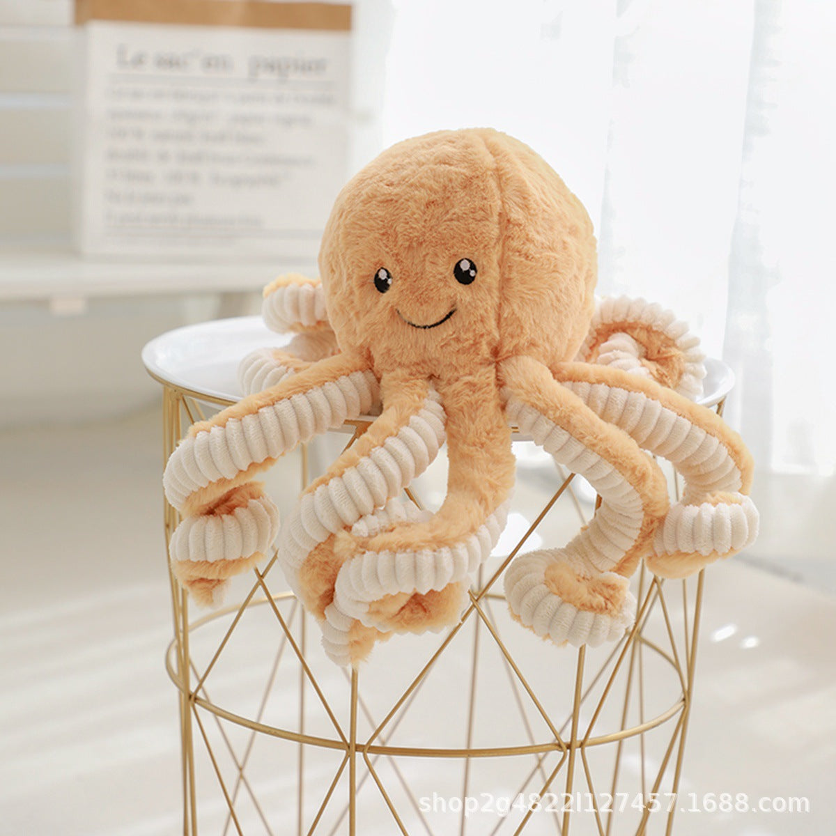 Curly Tentacle Octopus Plush Toy, 18 cm Soft Sea Creature in Five Colors for Cozy Shelves and Ocean Gifts