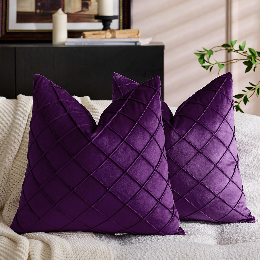 Solid Velvet Pillow Cover in 21 Colors, Decorative Square and Lumbar Cushion Cover for Sofas, Bedrooms and Cozy Home Styling