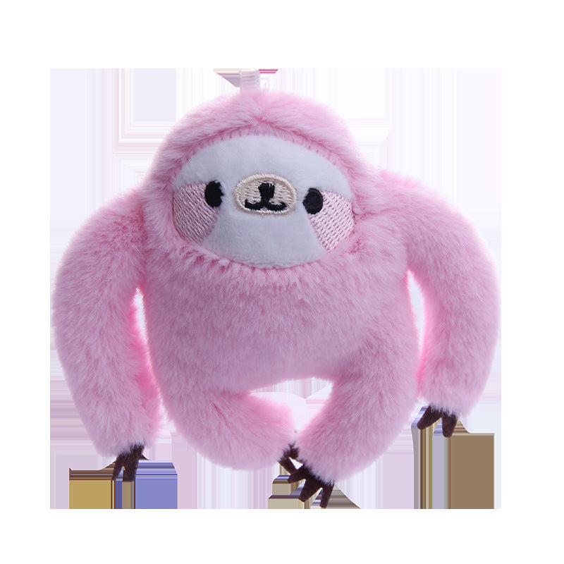 Mini Sloth Plush Bag Charm, 4 Inch Soft Animal Keychain in Six Cozy Colors for Backpacks and Gifts