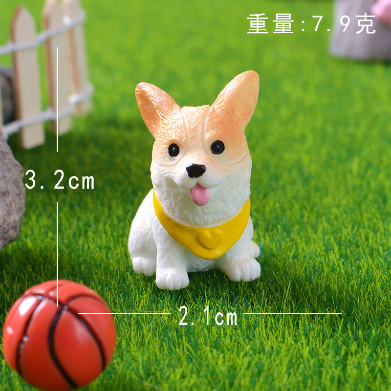 Mini Dog Figurine Set of 12, Colorful Puppy Breed Ornaments for Desk Displays and Miniature Scenes