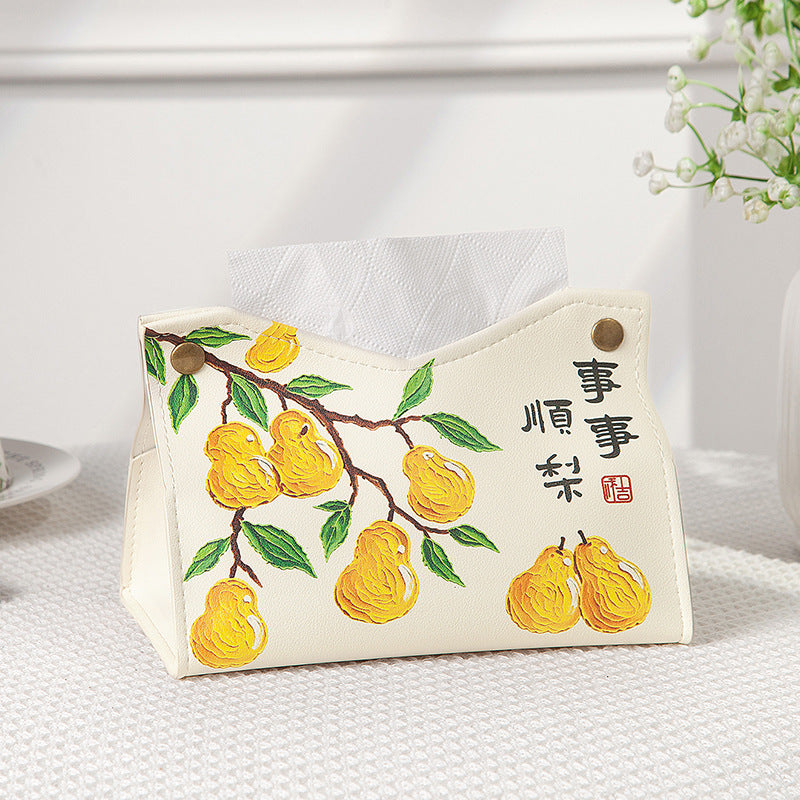 Botanical Print Tissue Box Cover, Soft Floral and Coastal Pattern Tissue Holder for Living Rooms, Bedrooms and Thoughtful Home Decor