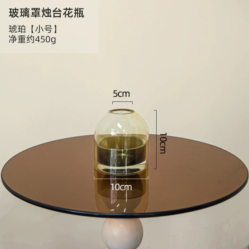 Simple and modern crystal transparent glass vase, creative dining table, living room, fresh flowers, high-end decoration, small Lego vase