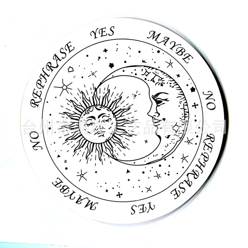 黑白七星阵摆盘松木能量板木质雕刻图案工艺品家居冥想摆件挂饰