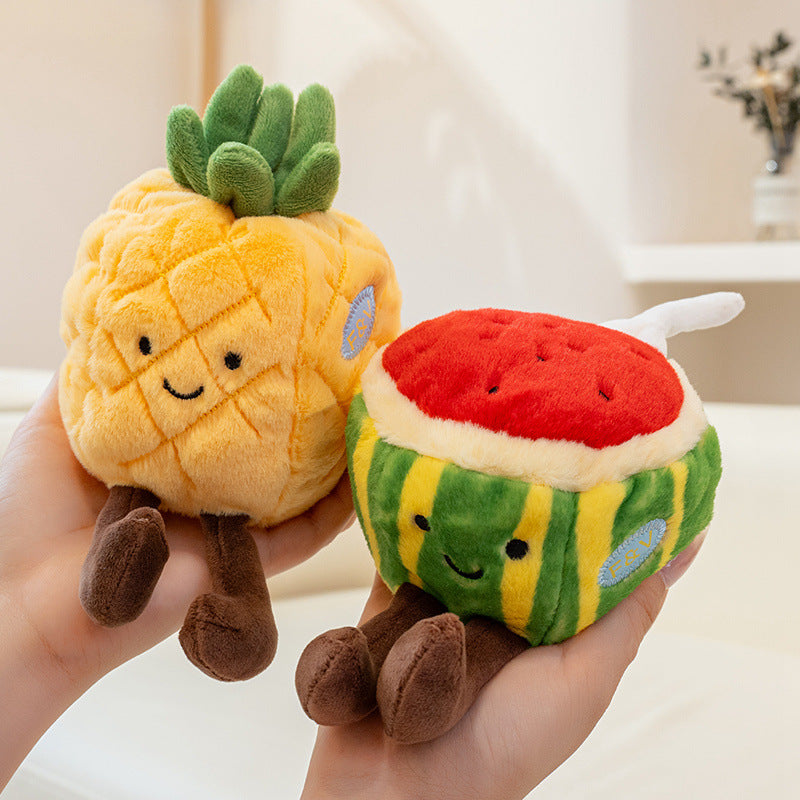 Cute Fruit and Vegetable Plush Toys, 18 Mini Stuffed Food Friends from Strawberry and Pineapple to Corn and Pumpkin for Playful Gifts