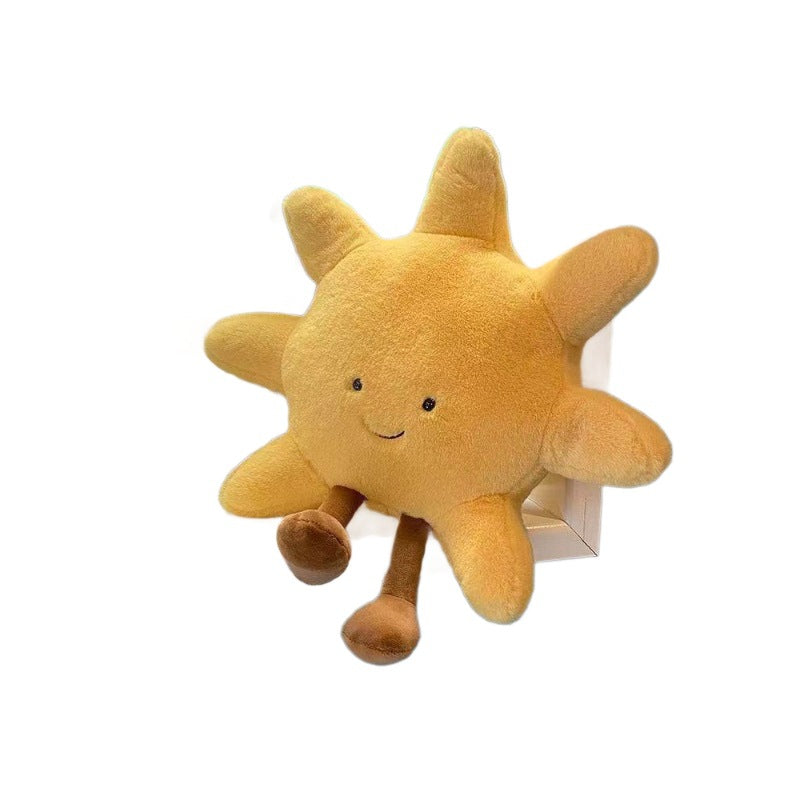 Smiling Sun and Moon Plush Toy, Approx. 30 cm Celestial Soft Companion for Cozy Bedrooms, Reading Corners and Thoughtful Gifts