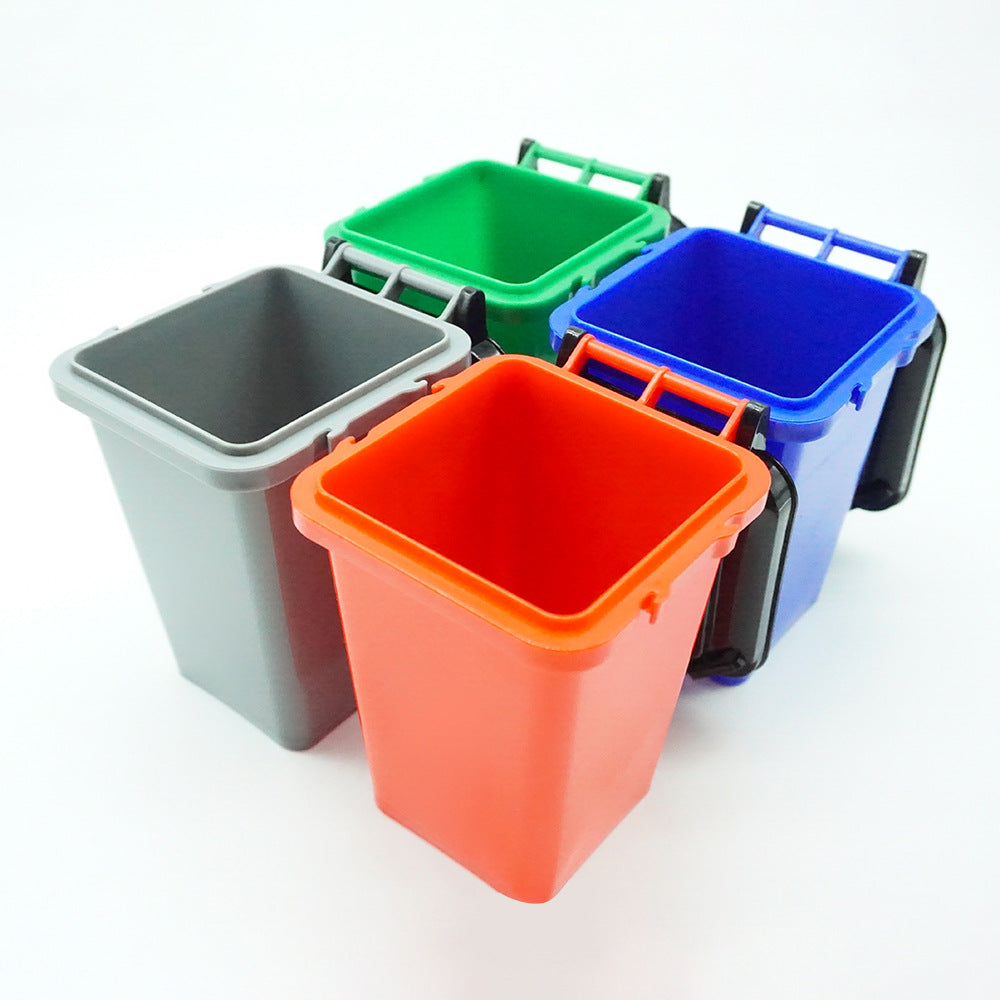 Mini Wheelie Bin Pen Holder with Flip-Top Lid, Playful Desktop Organizer in Blue, Green, Gray or Red for Pens and Small Essentials