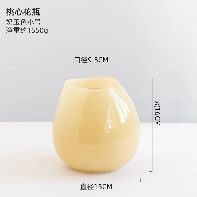 Nordic retro glass floral ware, ins style French niche living room vase, high-end dining table decoration ornament