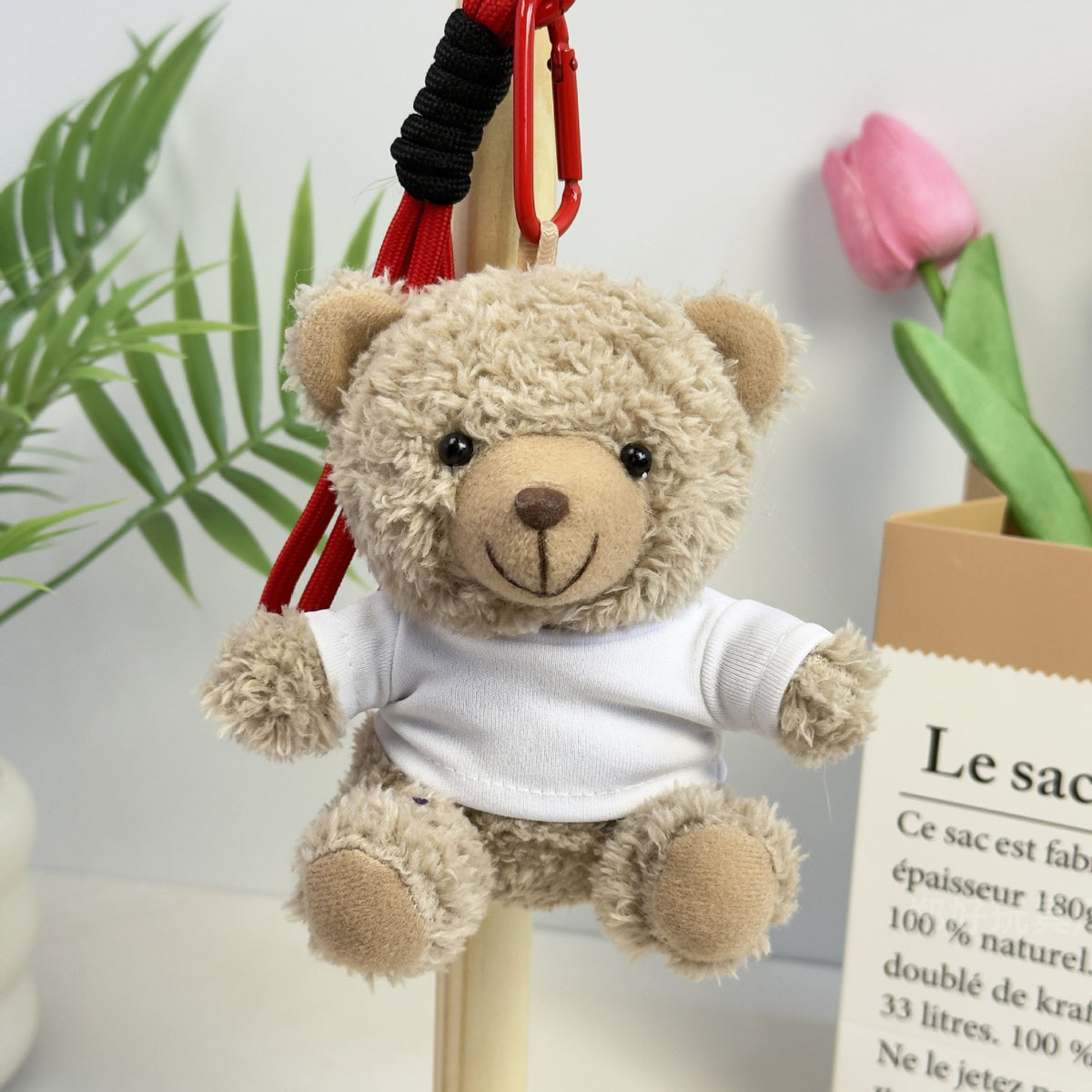 Outfit Teddy Bear Plush Bag Charm, 11 cm Mini Stuffed Bear Keychain in Colorful Sweaters and Shirts