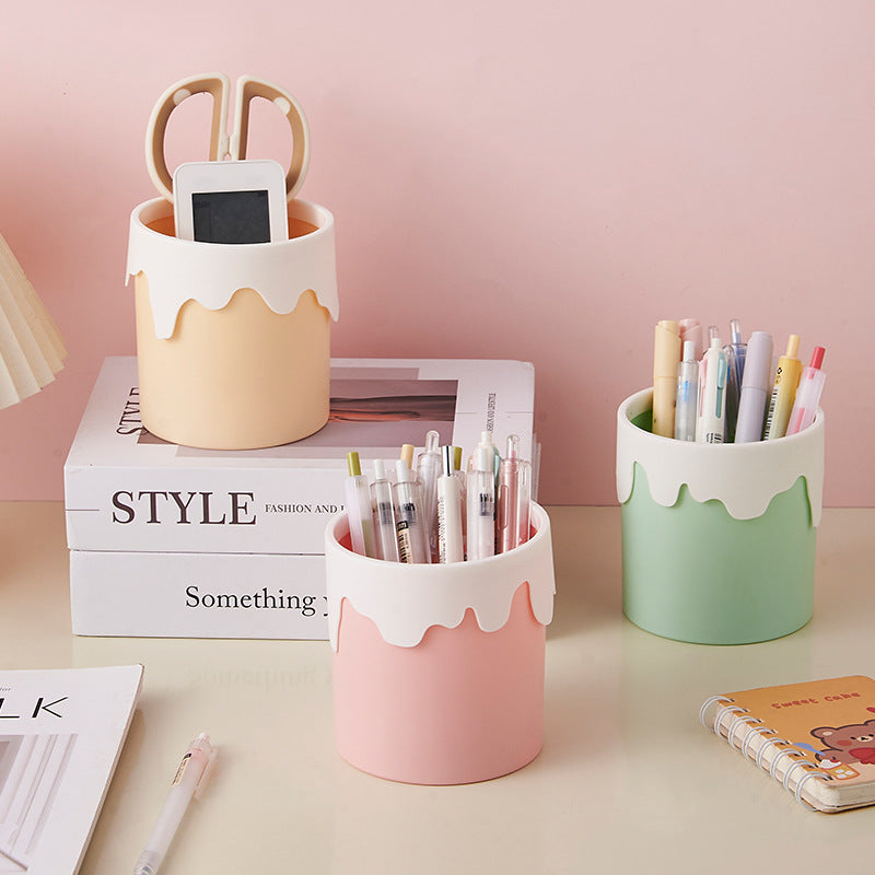 Playful Desk Pen Holder and Mini Organizer, Dino Egg, Drawer, Ice Cream and Cloud Styles for Pens, Brushes and Stationery