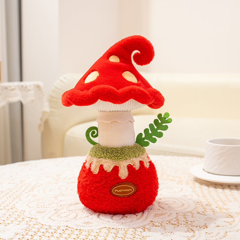 Whimsical Mushroom Plant Plush, Three Cozy Potted Styles for Desks, Shelves and Thoughtful Gifts