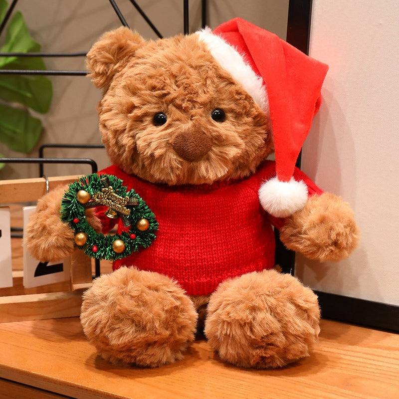 Christmas Teddy Bear Plush Toy, Festive Holiday Stuffed Bear in 18, 23 or 26 cm for Cozy Rooms and Thoughtful Gifts