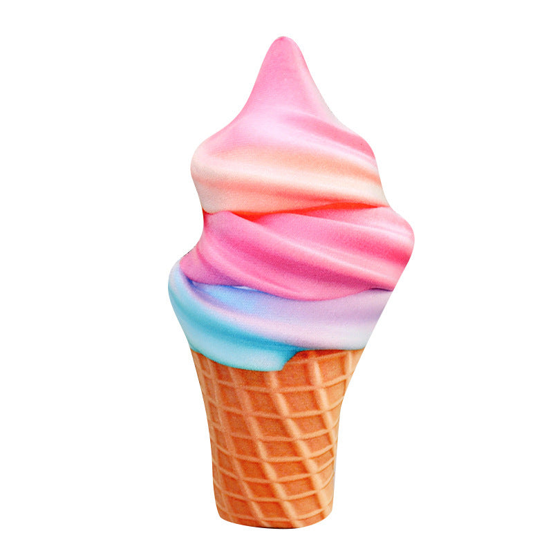 Whimsical Ice Cream Cone Plush Toy, 22 or 30 cm Soft Dessert Cushion in Colorful Swirl, Cherry, Matcha and Chocolate Styles