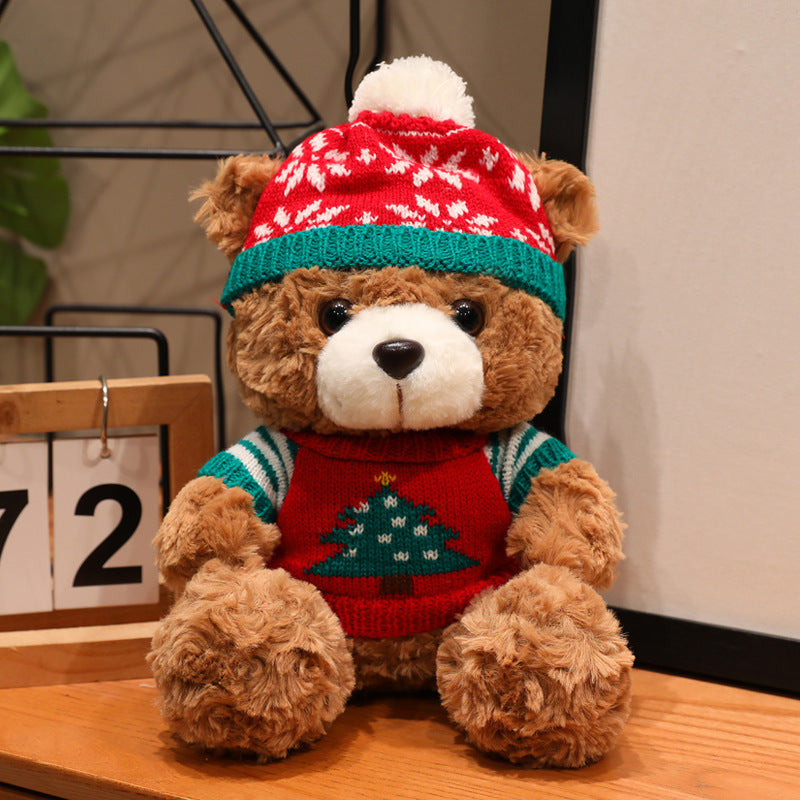 Christmas Teddy Bear Plush Toy, Festive Holiday Stuffed Bear in 18, 23 or 26 cm for Cozy Rooms and Thoughtful Gifts