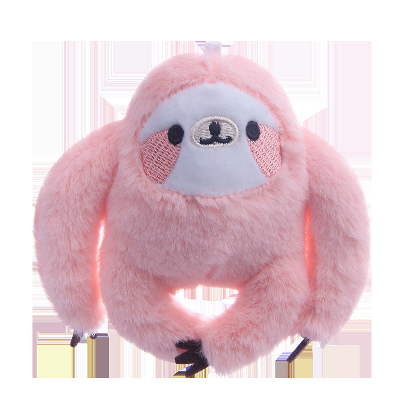 Mini Sloth Plush Bag Charm, 4 Inch Soft Animal Keychain in Six Cozy Colors for Backpacks and Gifts