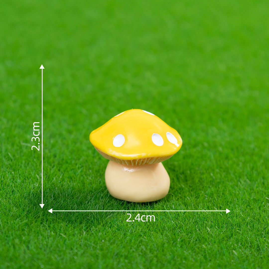 Colorful Mini Mushroom Figurine Set of 16, Whimsical Tiny Fungi for Desk Displays, Fairy Gardens and Miniature Scenes