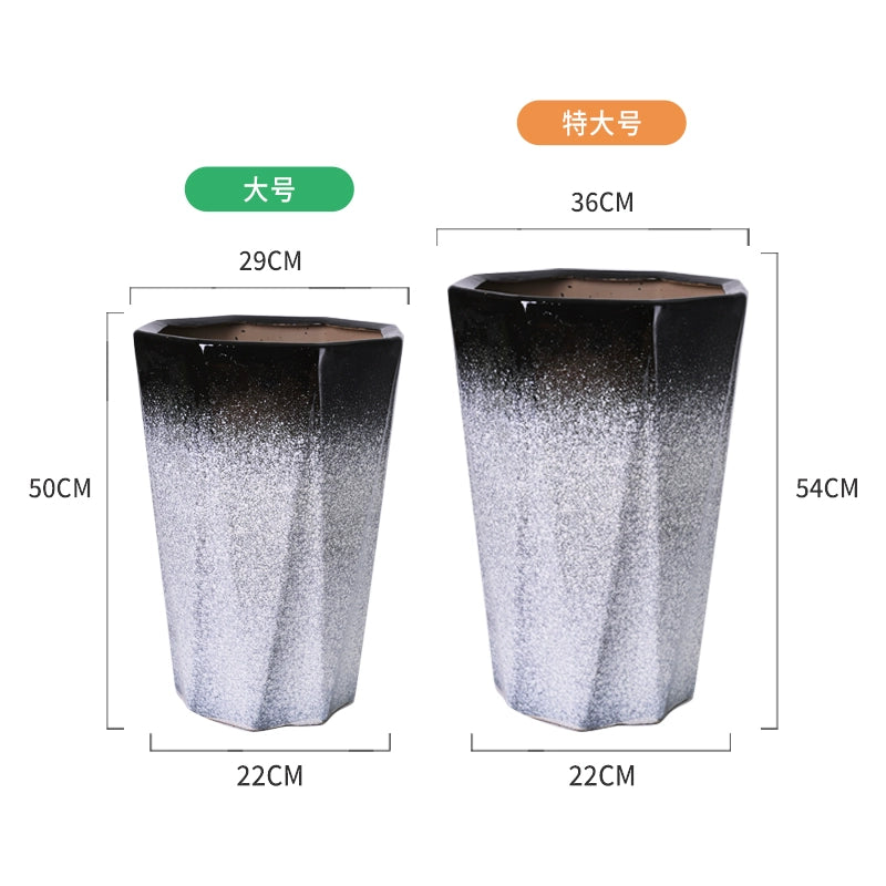 Modern minimalist paradise bird landing tall flowerpot