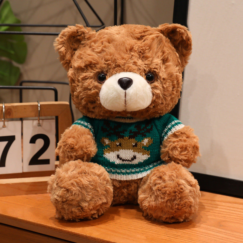 Christmas Teddy Bear Plush Toy, Festive Holiday Stuffed Bear in 18, 23 or 26 cm for Cozy Rooms and Thoughtful Gifts