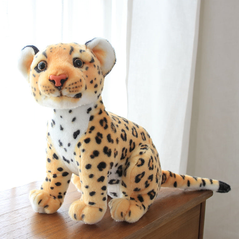 Wild Animal Plush Toys, 27 cm Sitting Tiger, Leopard, Lion and Panther Stuffed Friends