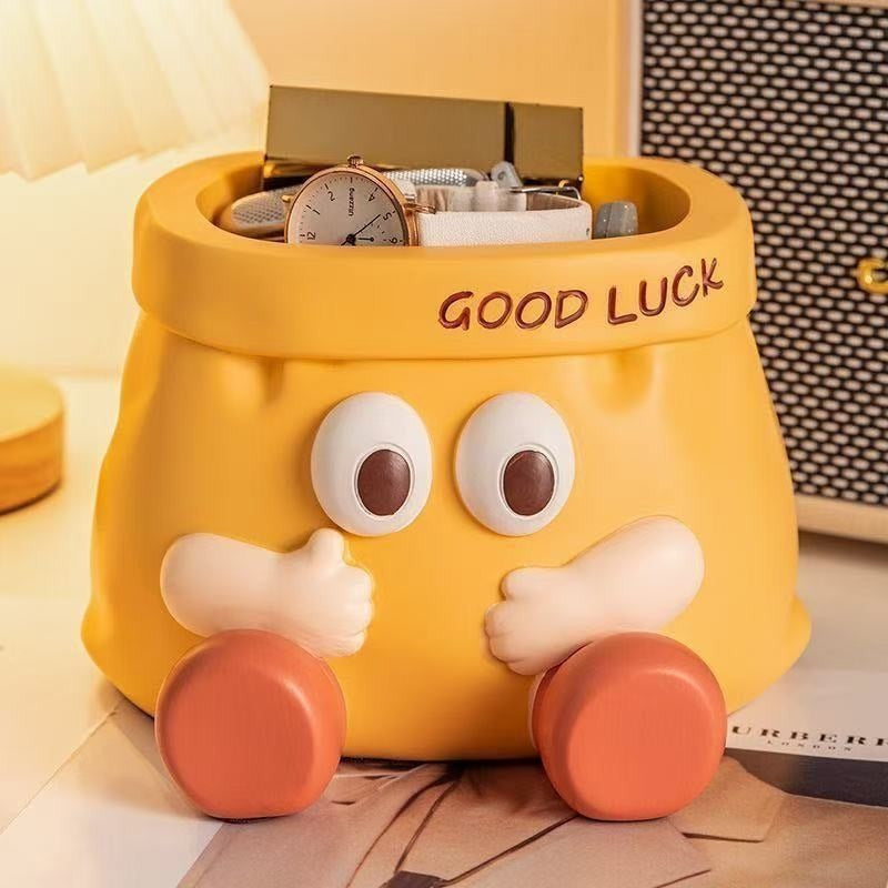 Whimsical Yellow Character Pen Holder, Playful Desk Organizer for Pencils, Brushes and Creative Workspaces