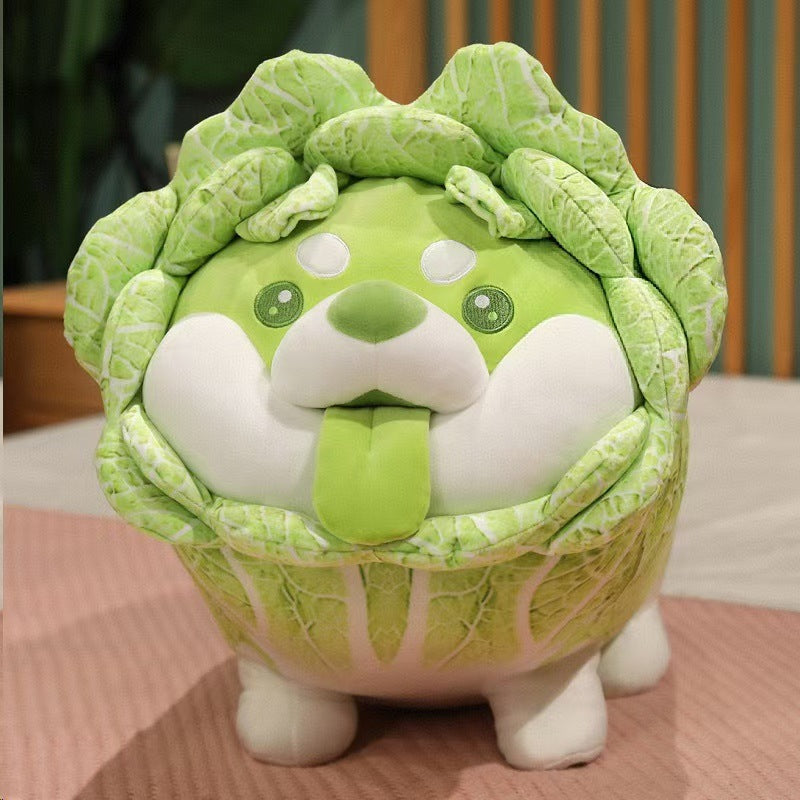 Cabbage Puppy Plush Toy, 25 cm Vegetable-Inspired Stuffed Dog for Whimsical Gifts and Cozy Shelves