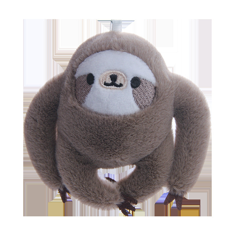 Mini Sloth Plush Bag Charm, 4 Inch Soft Animal Keychain in Six Cozy Colors for Backpacks and Gifts