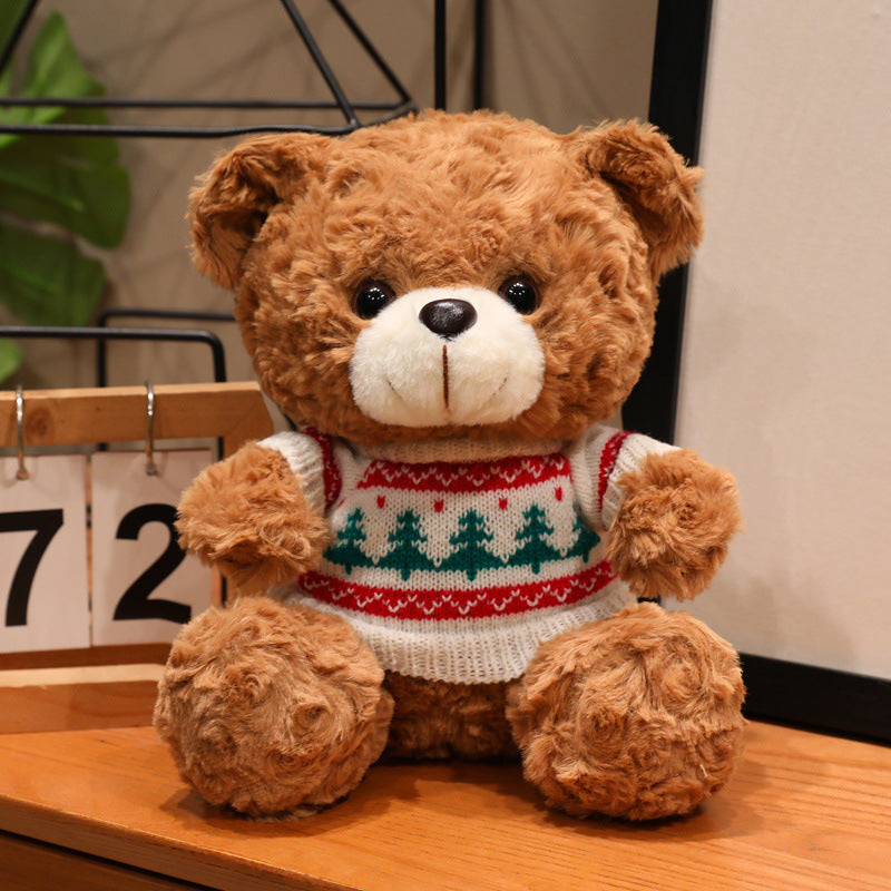 Christmas Teddy Bear Plush Toy, Festive Holiday Stuffed Bear in 18, 23 or 26 cm for Cozy Rooms and Thoughtful Gifts