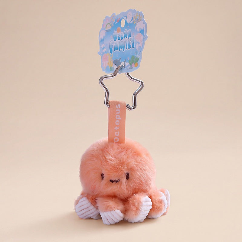 Mini Ocean Animal Plush Bag Charm, 12 cm Sea Creature Keychain in 13 Styles for Backpacks, Handbags and Playful Gifts