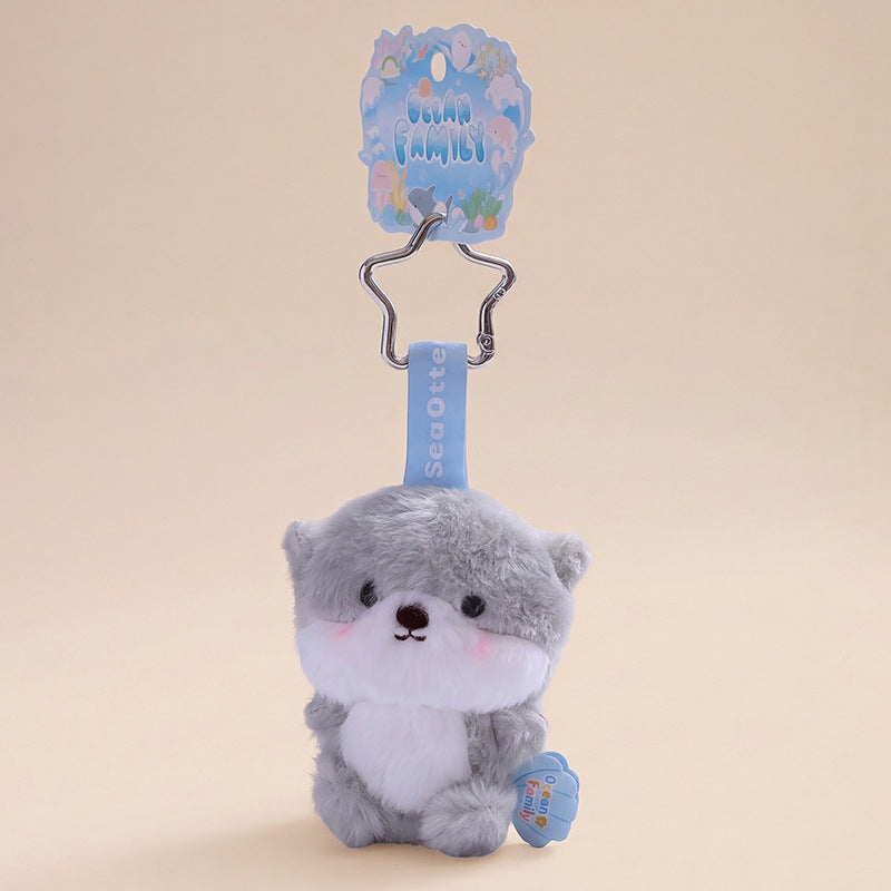 Mini Ocean Animal Plush Bag Charm, 12 cm Sea Creature Keychain in 13 Styles for Backpacks, Handbags and Playful Gifts