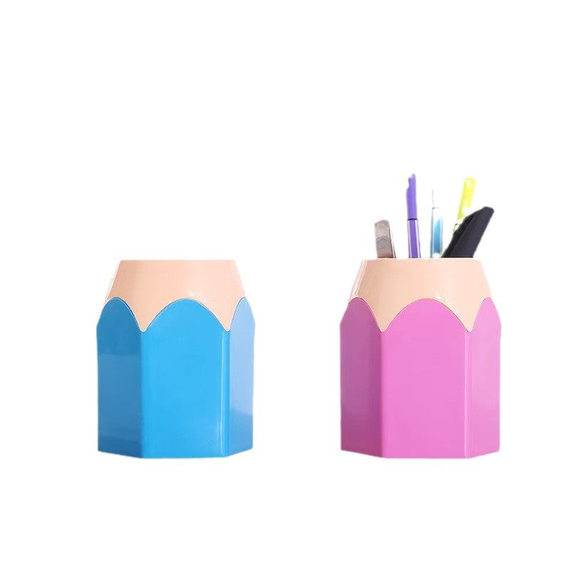 Colorful Pencil-Tip Pen Holder, Playful Desktop Pencil Cup in Pink, Blue, Purple, Green or Red for Creative Workspaces