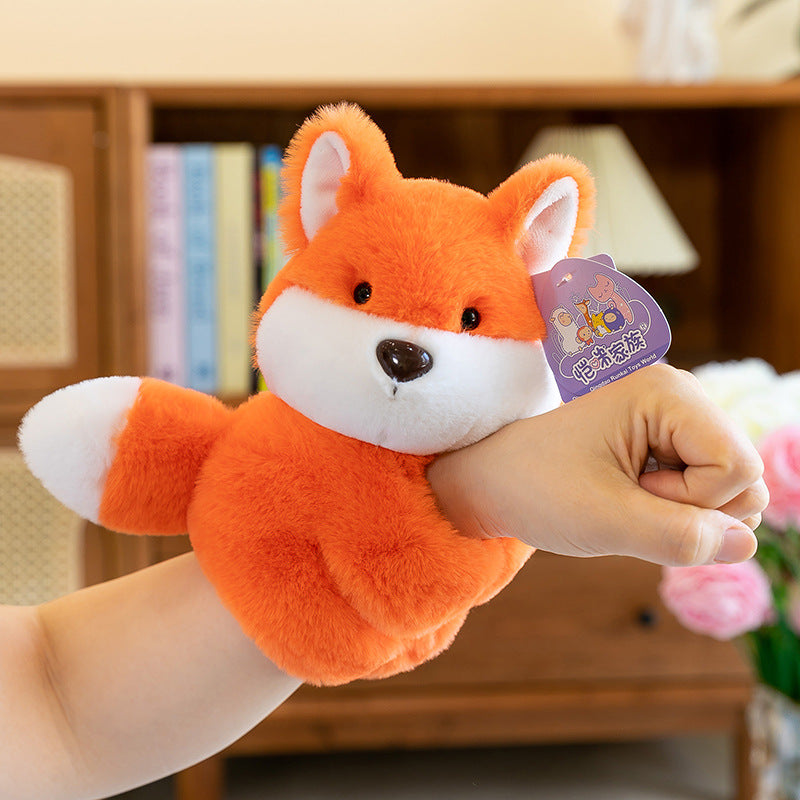 Plush Animal Slap Bracelet, 18 cm Soft Raccoon, Panda, Rabbit and Woodland Friend Wristband for Playful Gifts