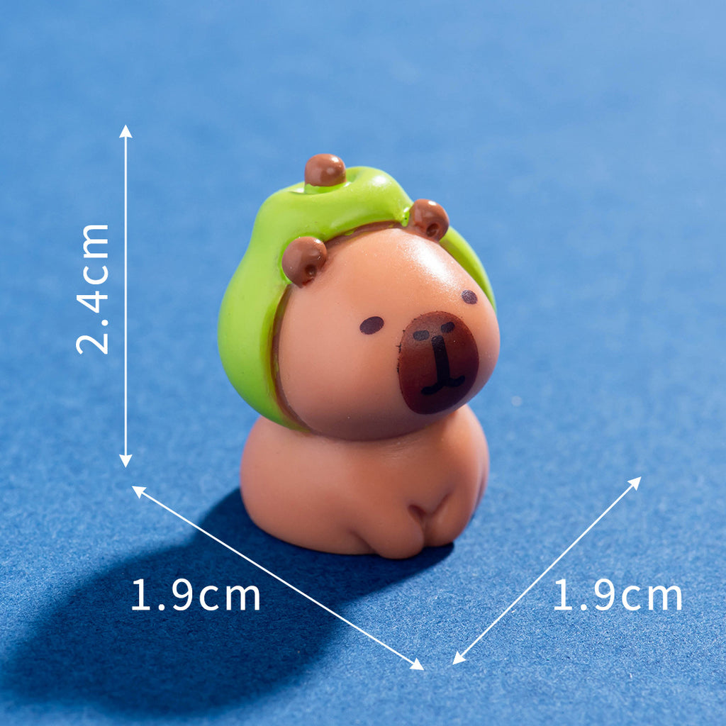 Mini Capybara Figurine Set of 8, Playful Animal Ornaments for Desk Displays, Miniature Scenes and Charming Gifts
