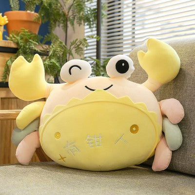 Cute Colorful Crab Plush Toy, 25 cm Soft Stuffed Sea Animal in Pink Blue or Yellow for Cozy Rooms and Playful Gifts