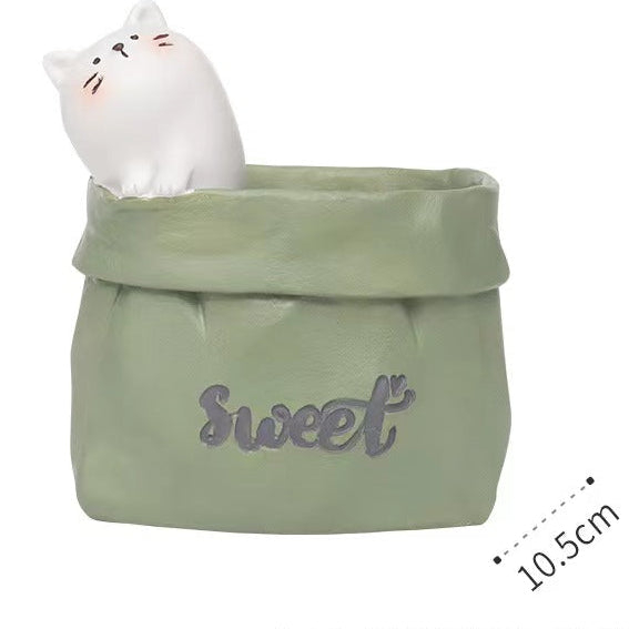 Whimsical Animal Pencil Holder, Cat, Rabbit, Dog or Bear Desk Organizer Cup for Pens, Makeup Brushes and Cozy Workspace Decor
