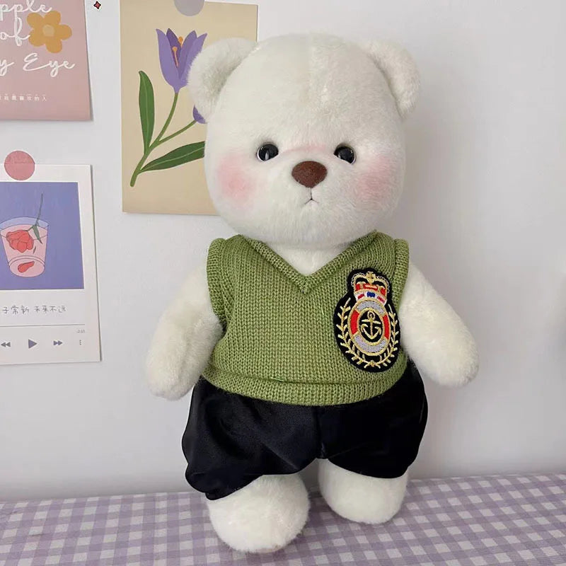 30cm High Quality Handmade Bear Plush Toy Cosplay Change Dress Cloth Girl Hug Cuddly Plushie Doll for Girlfriend Christmas Gift