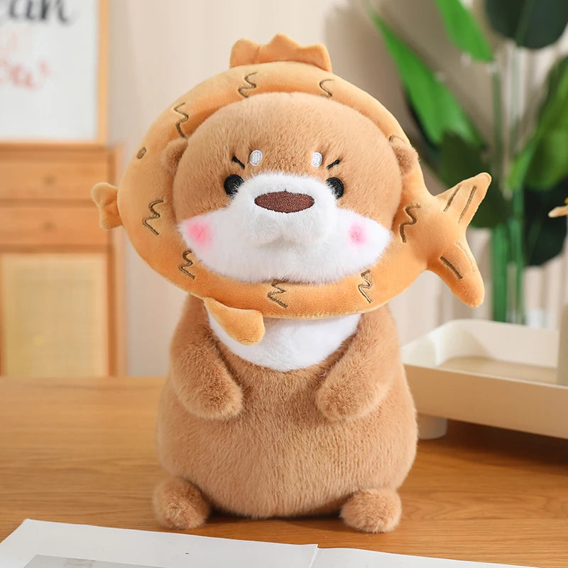 Kawaii Otter Plush Toy Lovely Otter Turn to Dinosaur Rabbit Unicorn Stuffed Doll Soft Cartoon Animal Pillow Birthday Gift