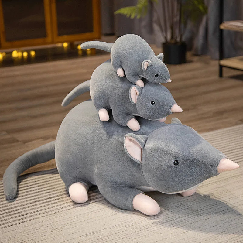 Lifelike Mouse Soft Plush Toy Lovely Grey Mice Full Stuffed Animal Rat Pillow Funny Toy Birthday Christmas Gifts