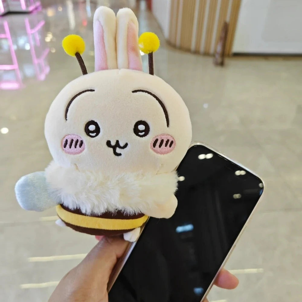 Chiikawa Sakura Season Bee Plush Doll - Cute Stuffed Animal in White/Deep Blue/Orange, Soft Huggable Companion for Kids & Fans