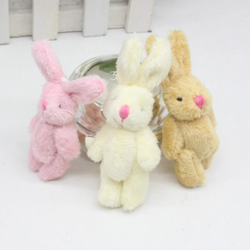 5Pcs/1Pc 6cm Mini Soft Plush Bunny Joint Rabbit for Doll Decoration for House Plush Mini Toy Stuffed Bunny for Doll Bunny Figure