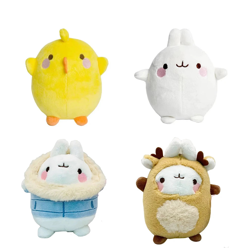 Genuine 11-14cm MOLANG Piu Piu Plush Toy Pendant Cartoon Animal Rabbit Chick Cute Keychain Stuffed Doll for Child Christmas Gift