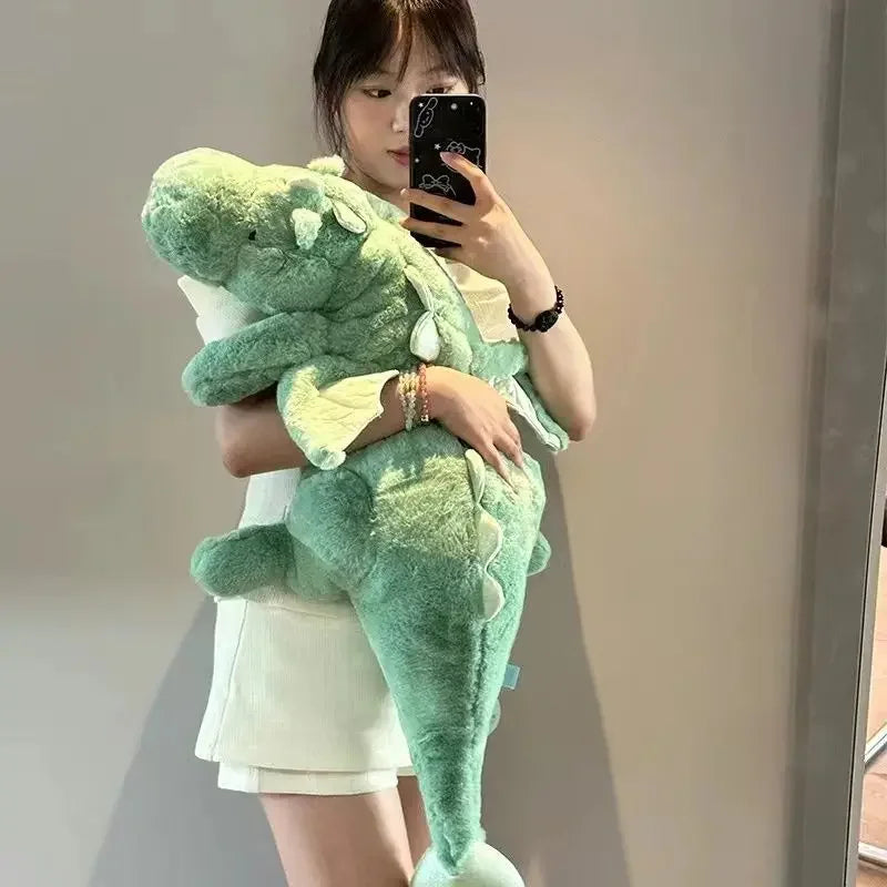 150cm Giant White Dragon Plush Toy with Unicorn Horn Flying Pterosaur Dinosaur Pillow Dinosaur Kawaii Holiday Gift Anime Pillow