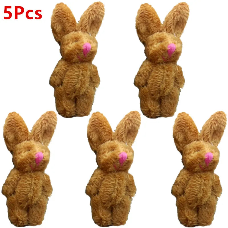 5Pcs/1Pc 6cm Mini Soft Plush Bunny Joint Rabbit for Doll Decoration for House Plush Mini Toy Stuffed Bunny for Doll Bunny Figure