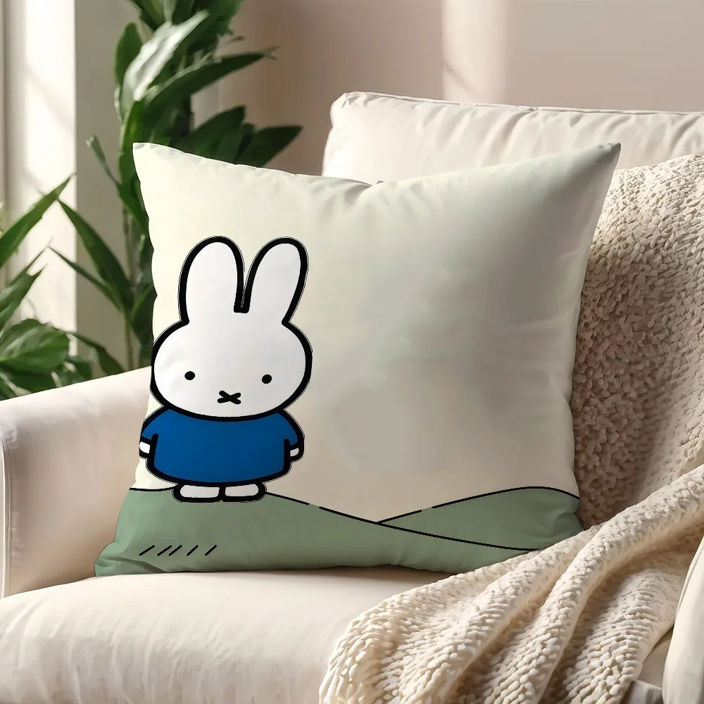 M-Miffy Kawaii cushion cover For Pillow Printing Sofa Decoration Home Car Room Coffee Shop Office Nordic Simplicity