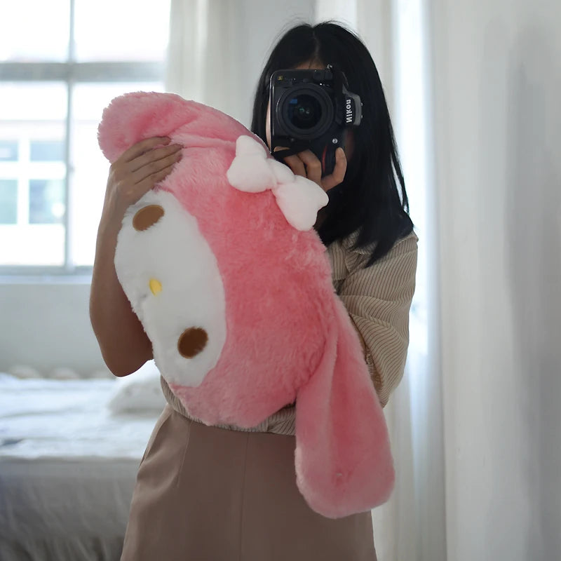 Big Size Sanrio My Melody Plush Toy Melody Cushion Sofa Bed Throw Pillow Soft Cuddly Plushies Car Seat Headrest Xmas Girl Gift