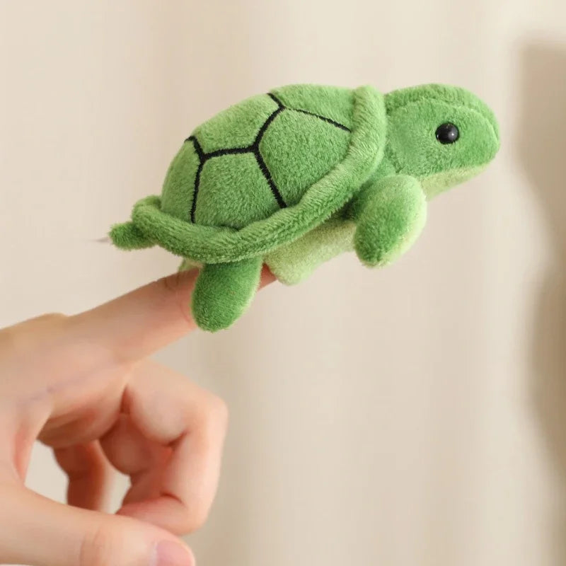Cute Cartoon Animal Plush Hand Finger Puppet Toys Soft Mini Lifelike Parrot Peacock Shark Octopus Toys Funny Finger Game Props