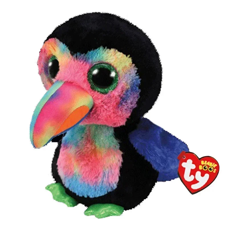 15cm Ty Big Eye Beanie Animals Plush Slick Fox Ferdinand Locky Axolotl  Dexter Icy Seal Heather Cat Children Toy Holiday Gift